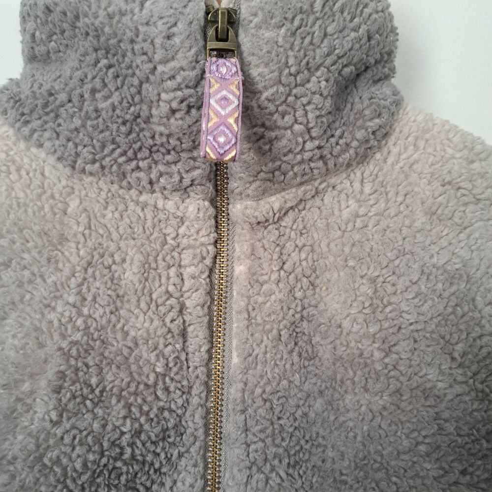 Simply Southern Ombre Sherpa 1/4 Zip Pullover Jacket Gray Women's Medium - Picture 4 of 7